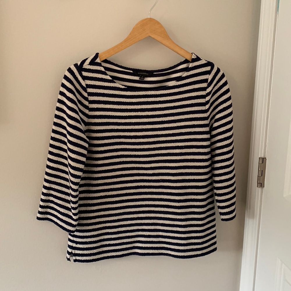 Navy striped knit Banana Republic top